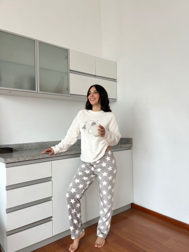 PIJAMA FELPA PLOMO