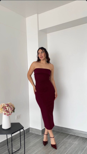 VESTIDO ANIA BORGOÑA